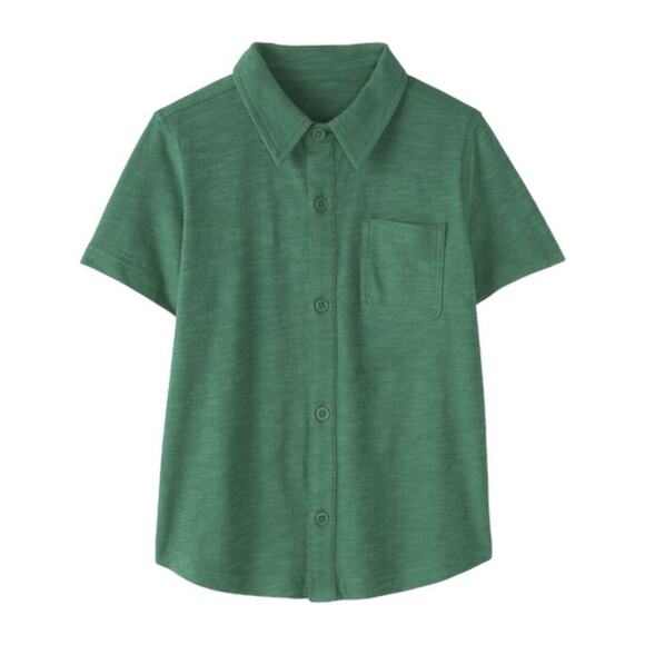 NWT Hanna Andersson Green Soft Button Up Shirt, 100 - Picture 1 of 1